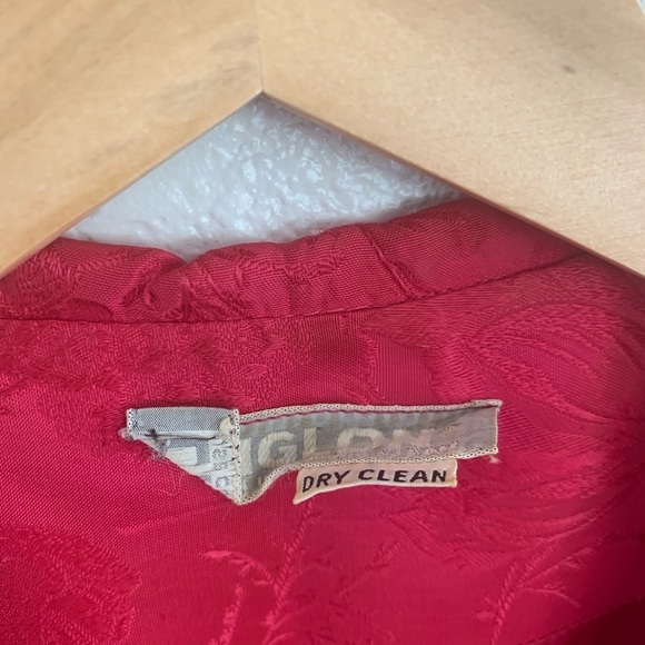 Vintage | Pink brocade silk like cropped jacket blazer size small - Picture 9 of 9